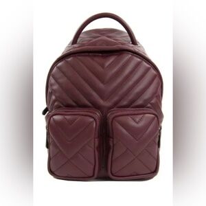 KEELY Chevron Quilted Mini Backpack Wine